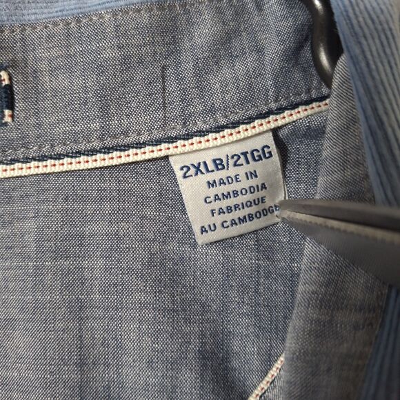 Tommy Bahama Coastline Cord Mens 2XB Sky Blue Corduroy Embroidered Logo Shirt - Picture 5 of 8